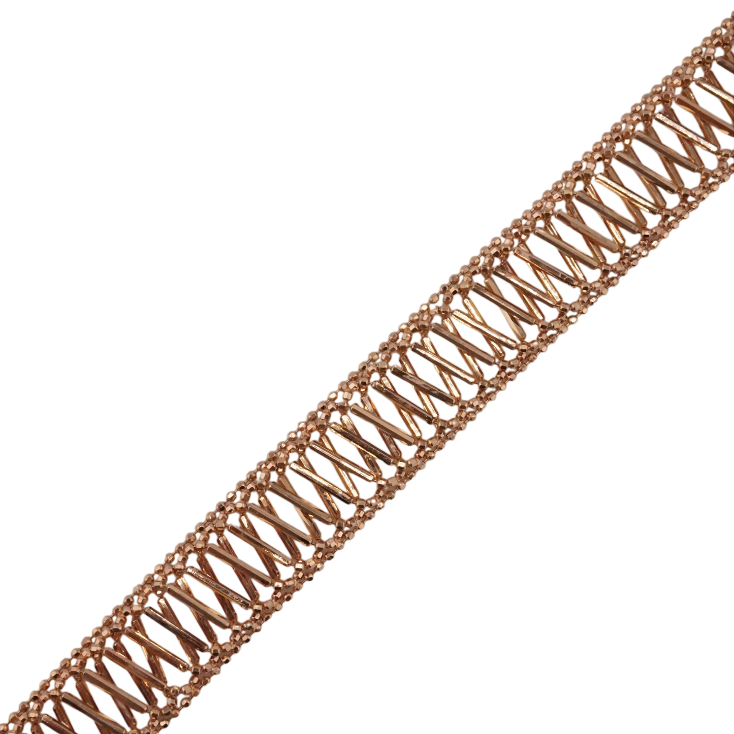 Rose Gold Beaded Link Bracelet