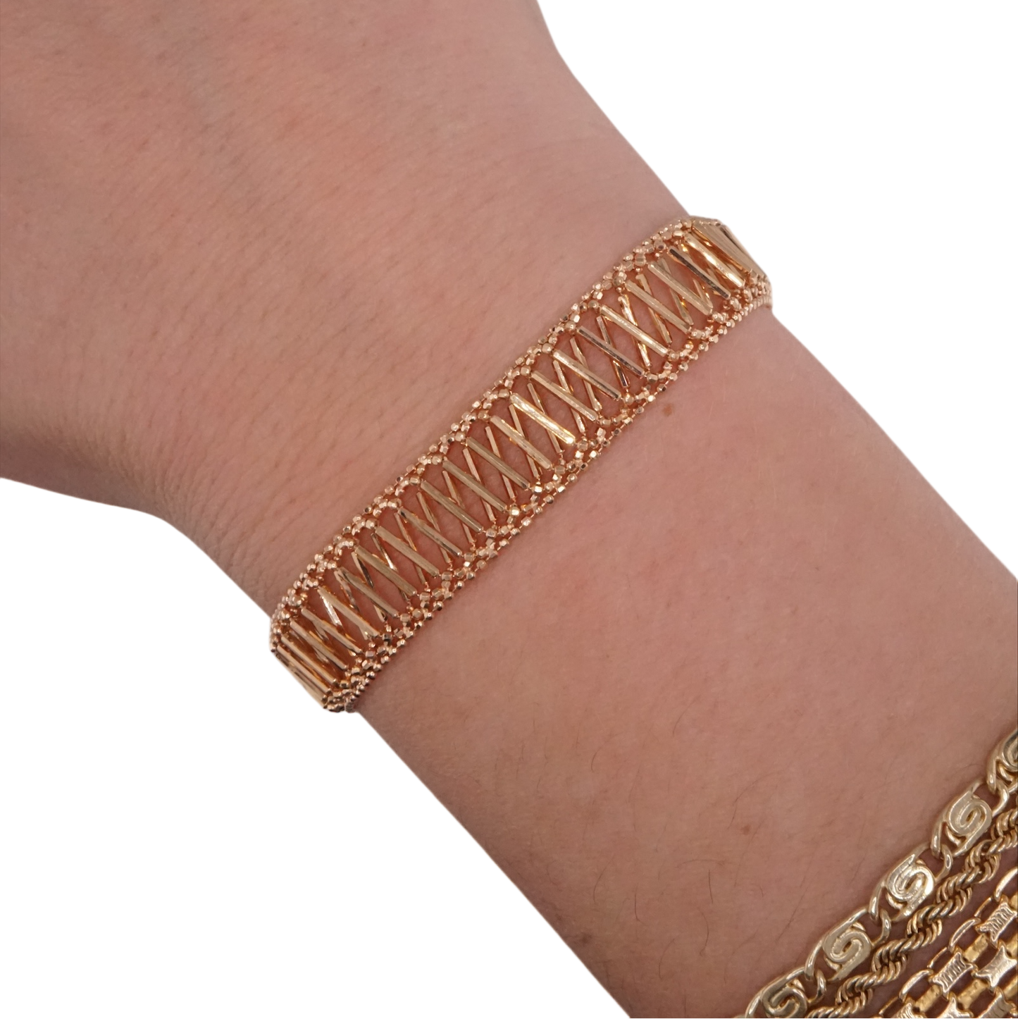 Rose Gold Beaded Link Bracelet