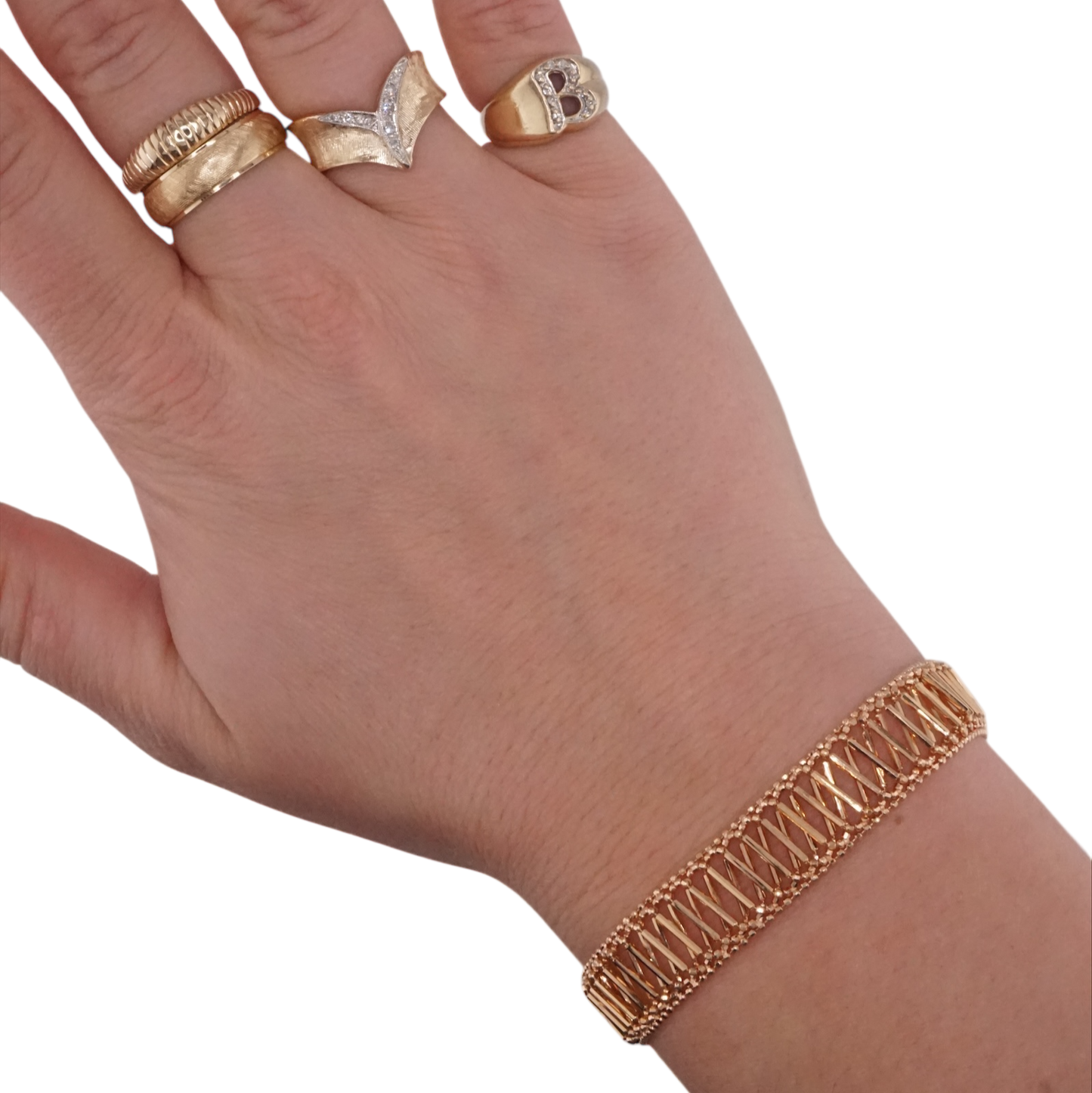 Rose Gold Beaded Link Bracelet