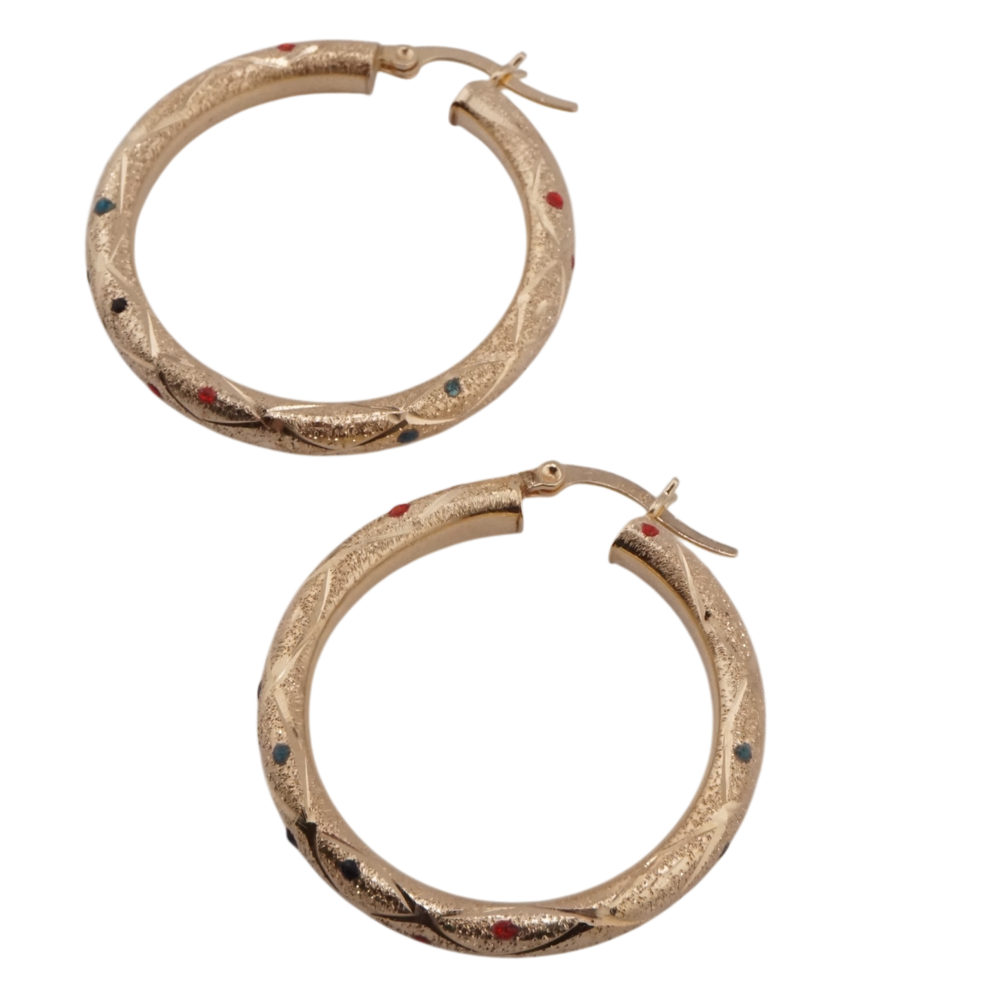 Enamel Gemstone Hoop Earrings