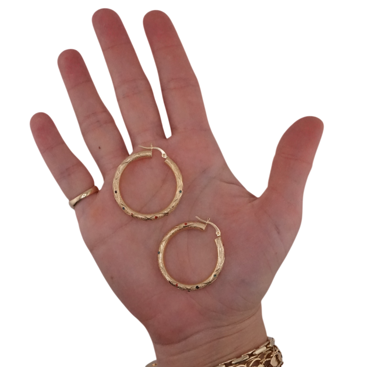 Enamel Gemstone Hoop Earrings