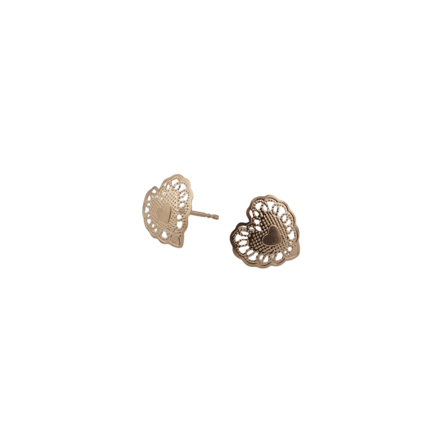 Filigree Heart Stud Earrings