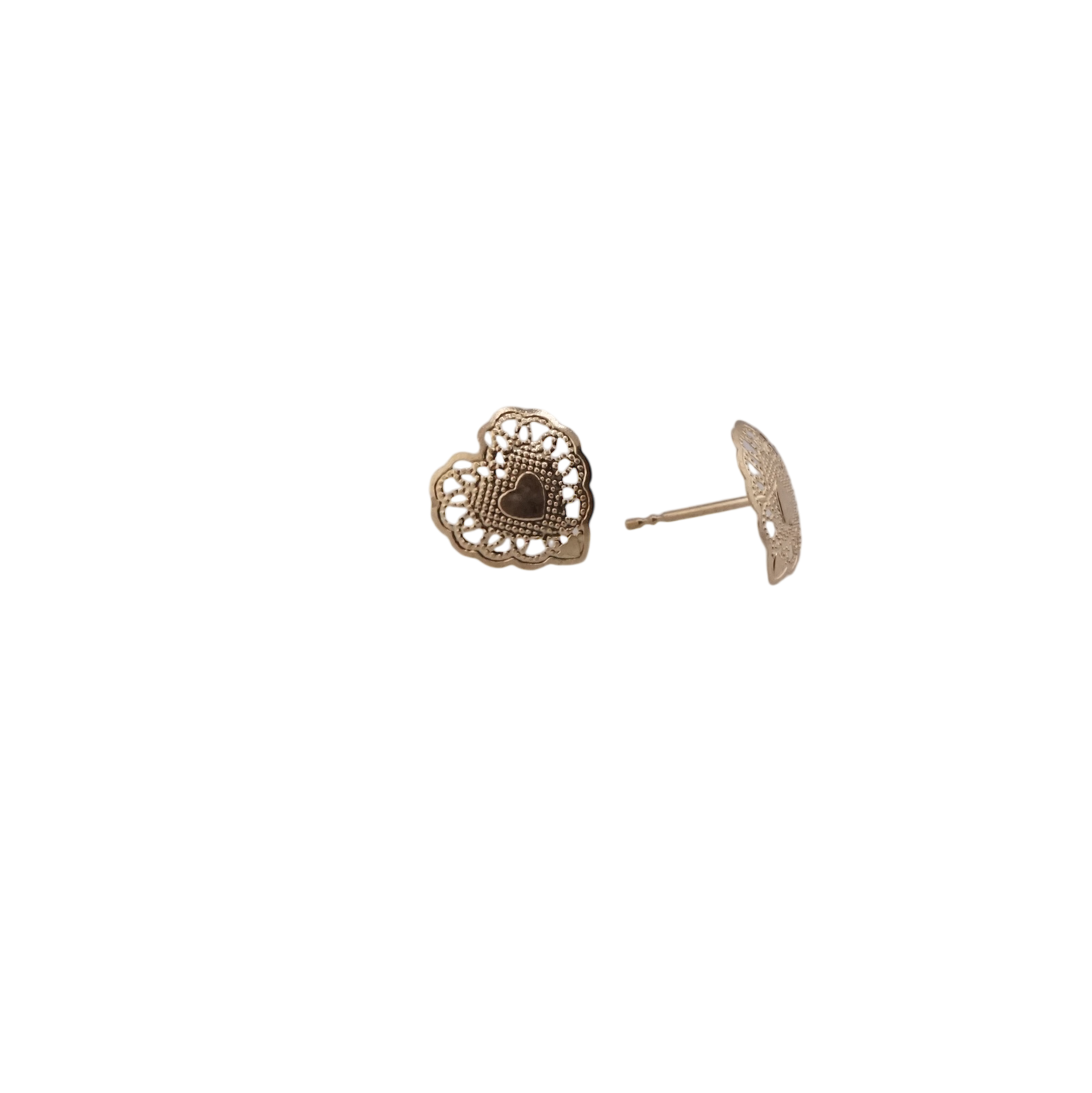 Filigree Heart Stud Earrings