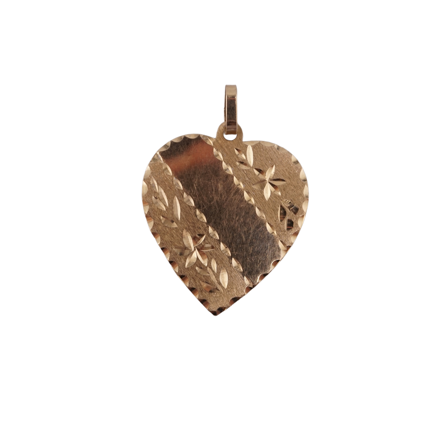 Large Heart with Flower Filigree Charm