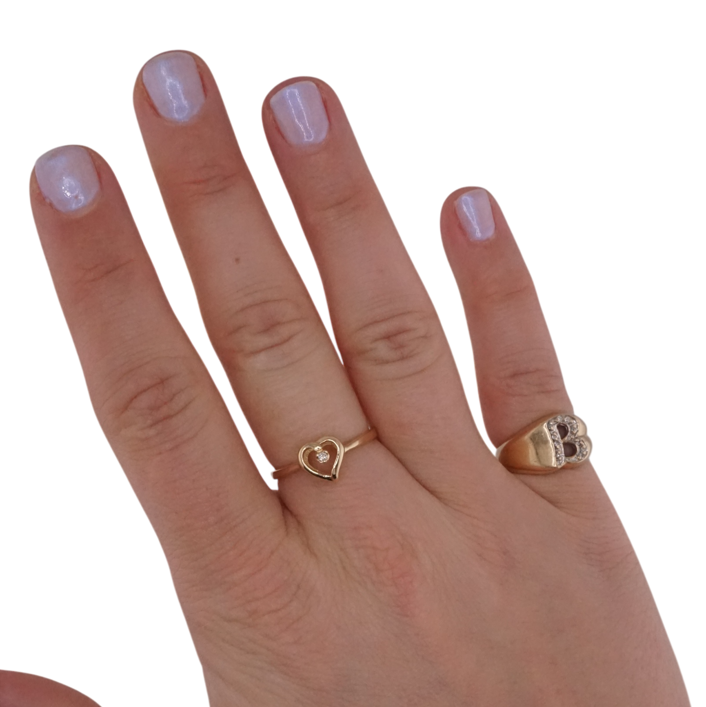 Open Heart with Diamond Ring