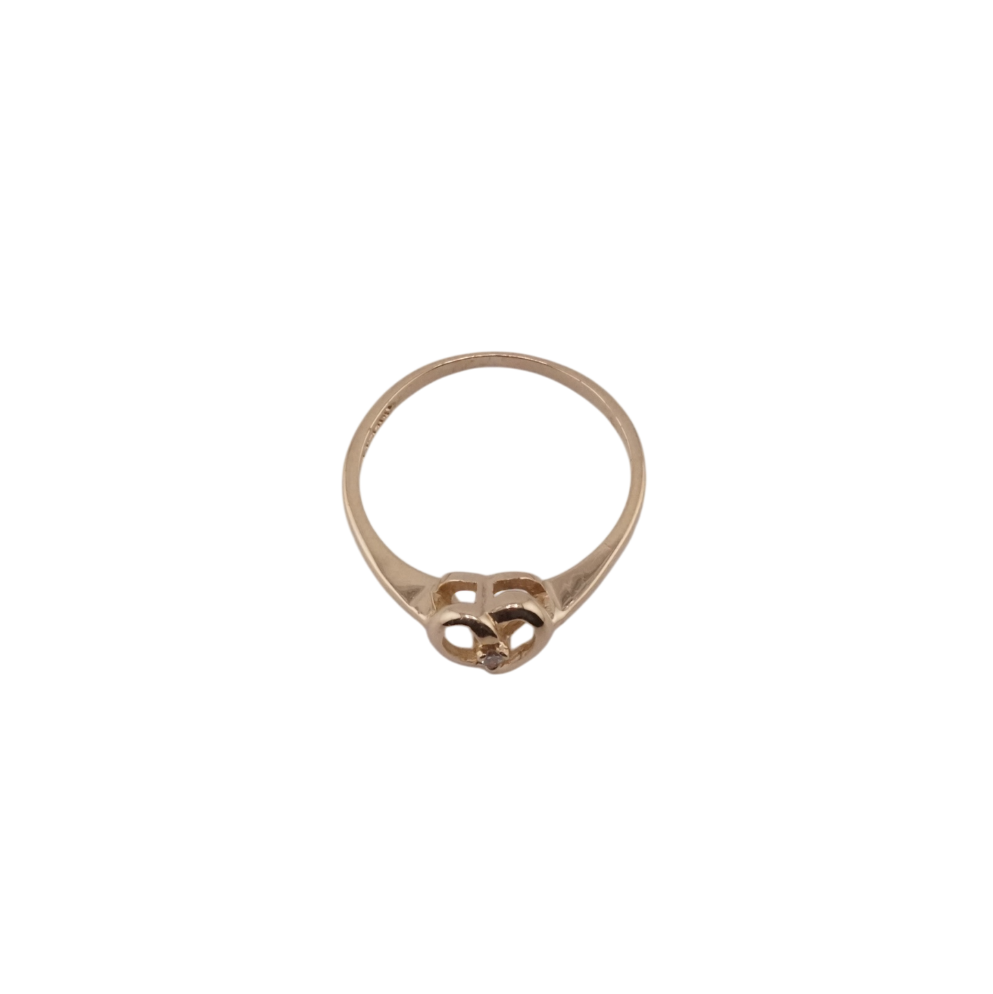 Open Heart with Diamond Ring