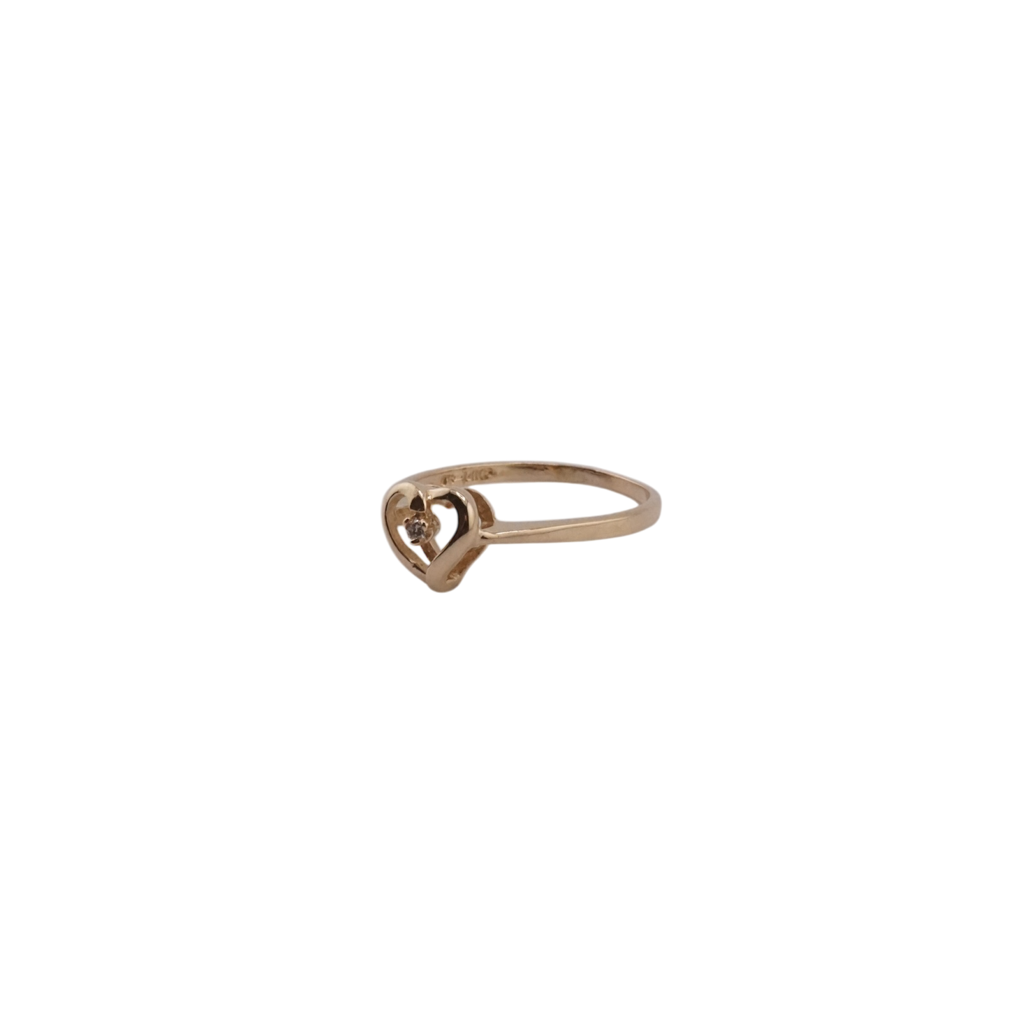 Open Heart with Diamond Ring