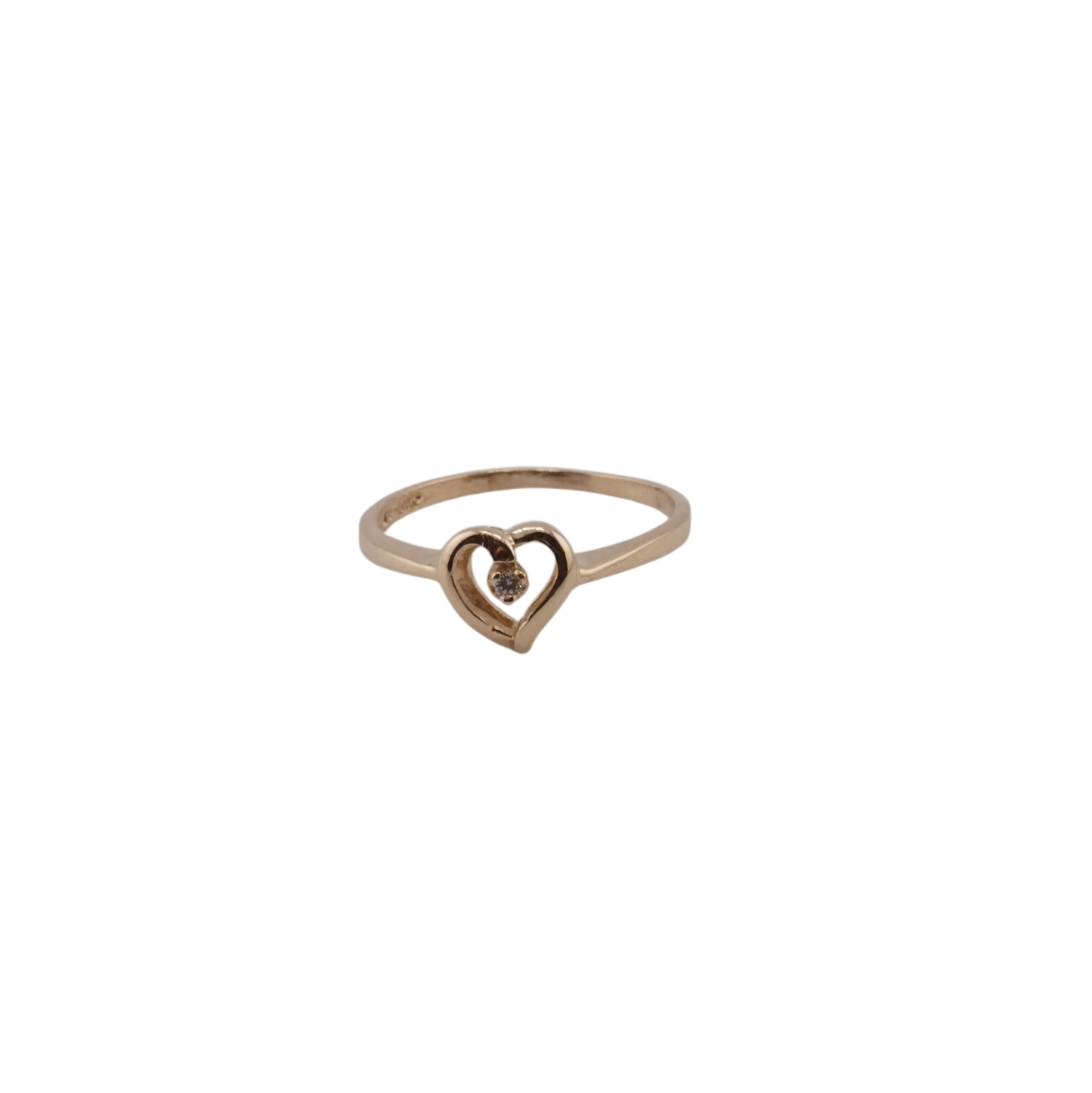 Open Heart with Diamond Ring