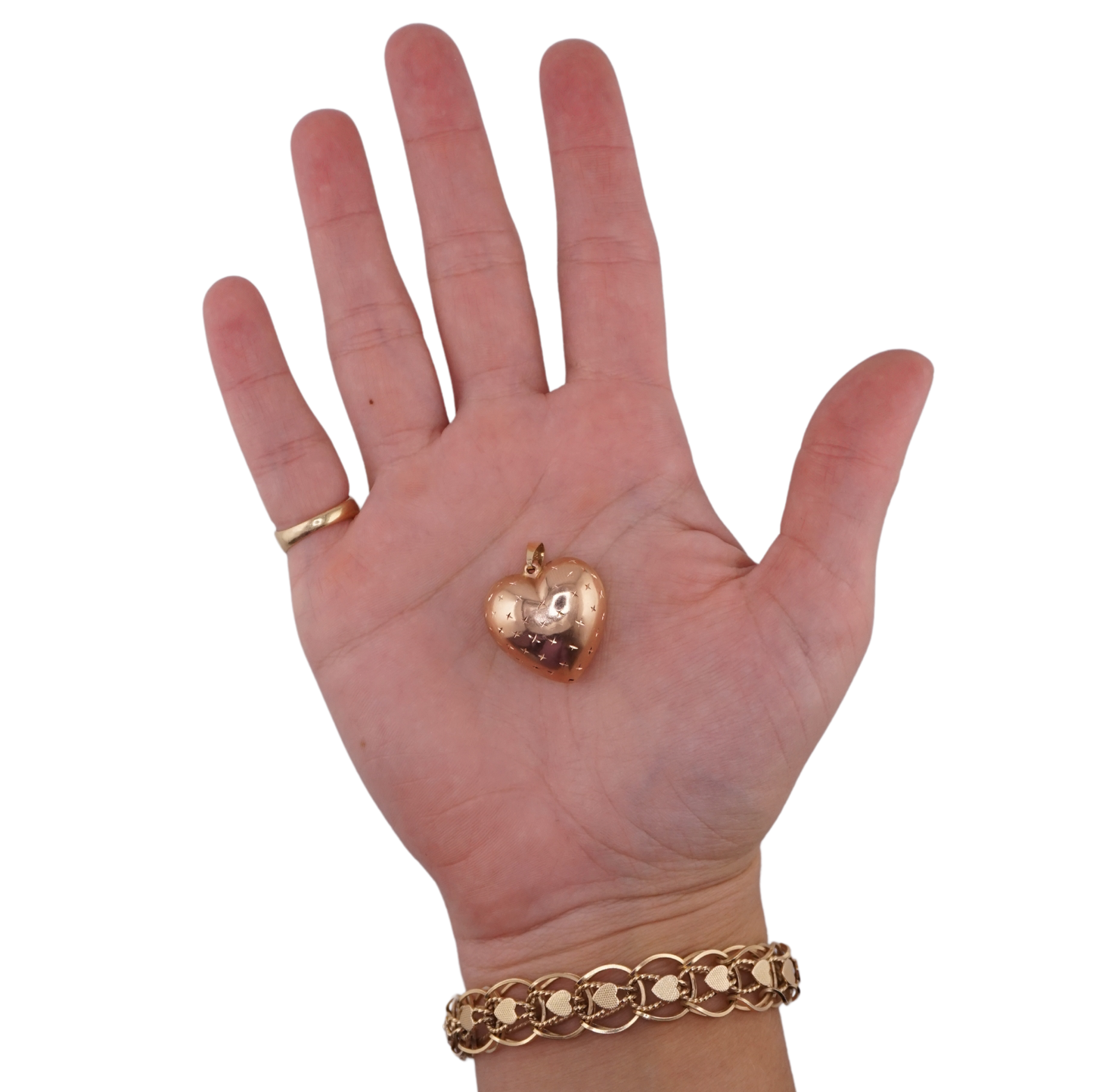 Two Tone Puffy Heart Charm