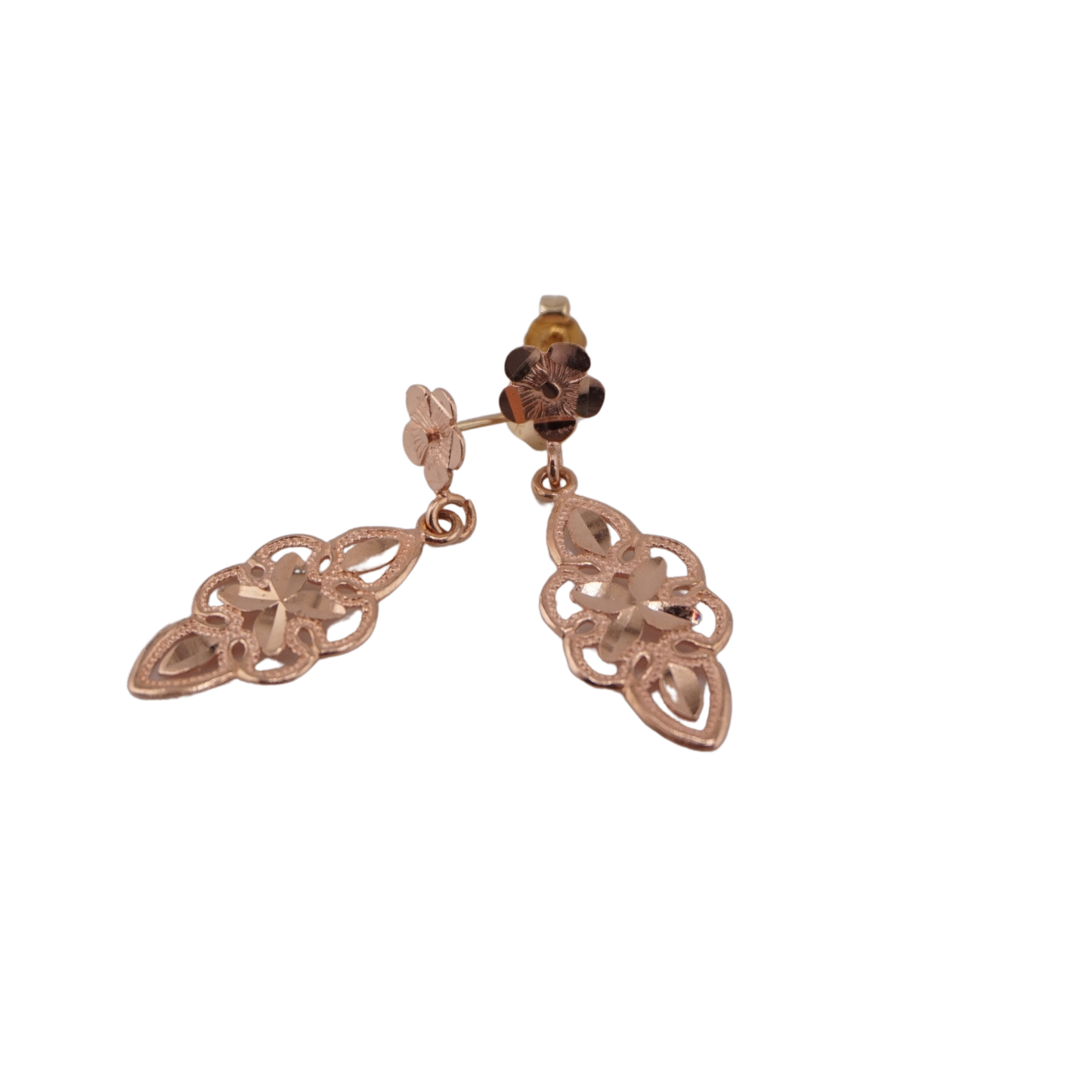 Rose Gold Filigree Hanging Earrings