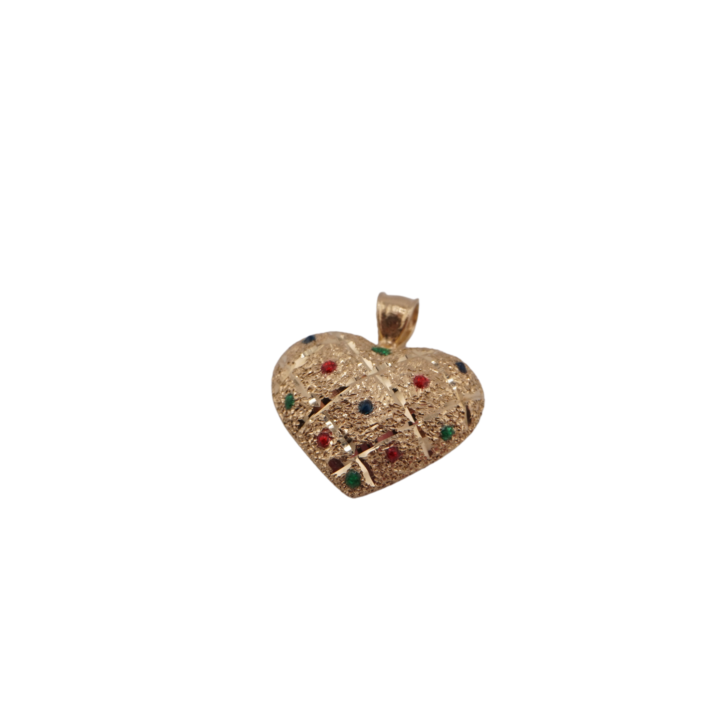 Heart with Colored Stones Charm