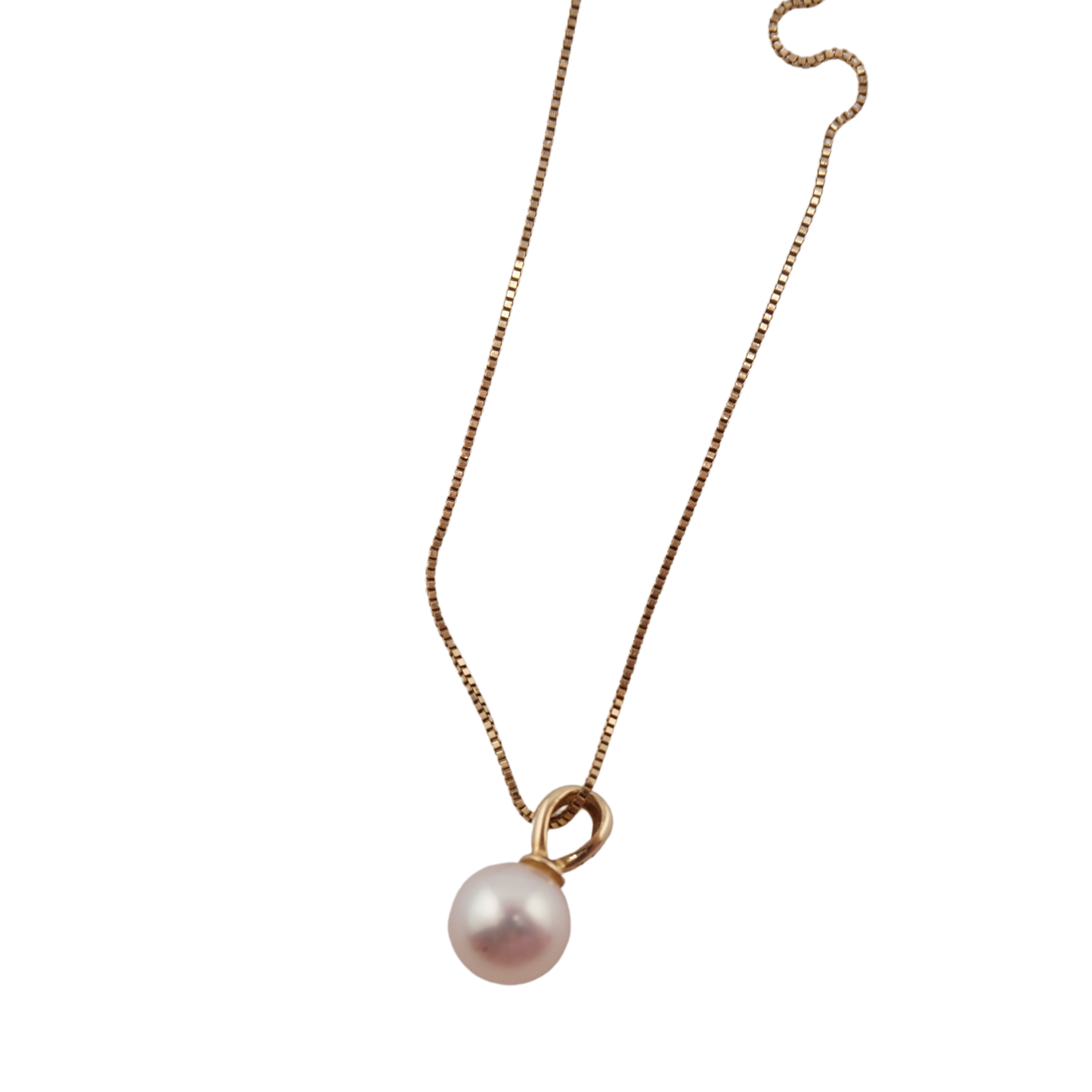 Micro Box Necklace with Pearl Pendant