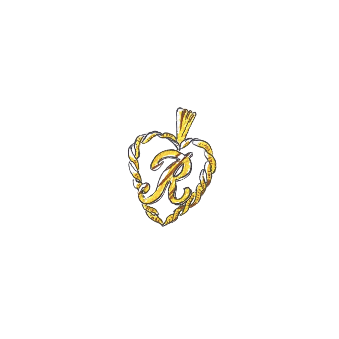 "R" Initial Heart Charm