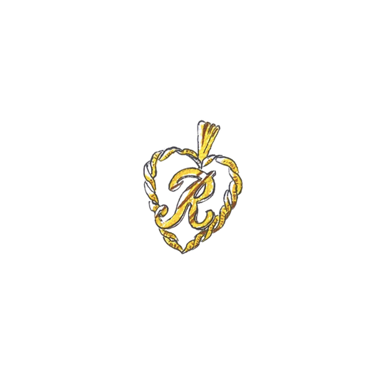 "R" Initial Heart Charm