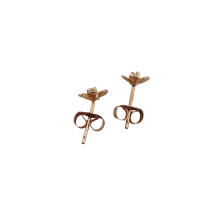 Flower with Diamond Stud Earrings