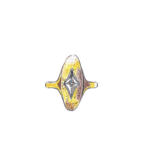 Elongated Ring with Diamond