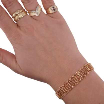 Rose Gold Beaded Link Bracelet