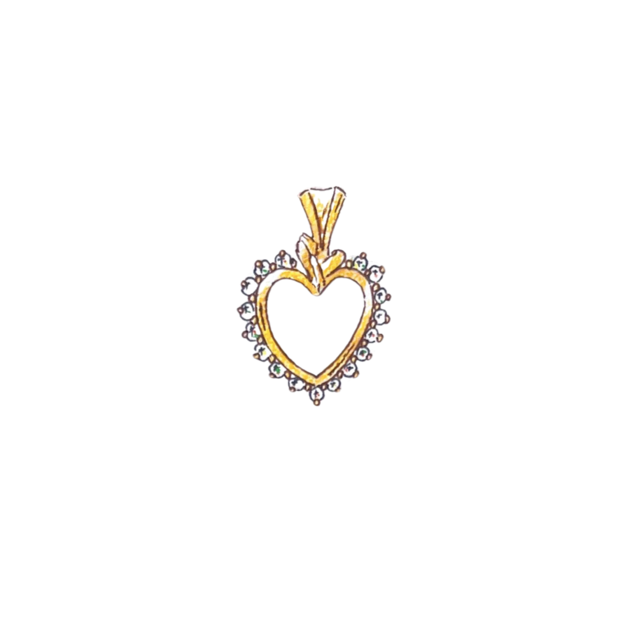 Diamond Heart Charm