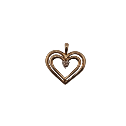 Double Heart with Diamond Charm