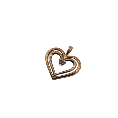 Double Heart with Diamond Charm