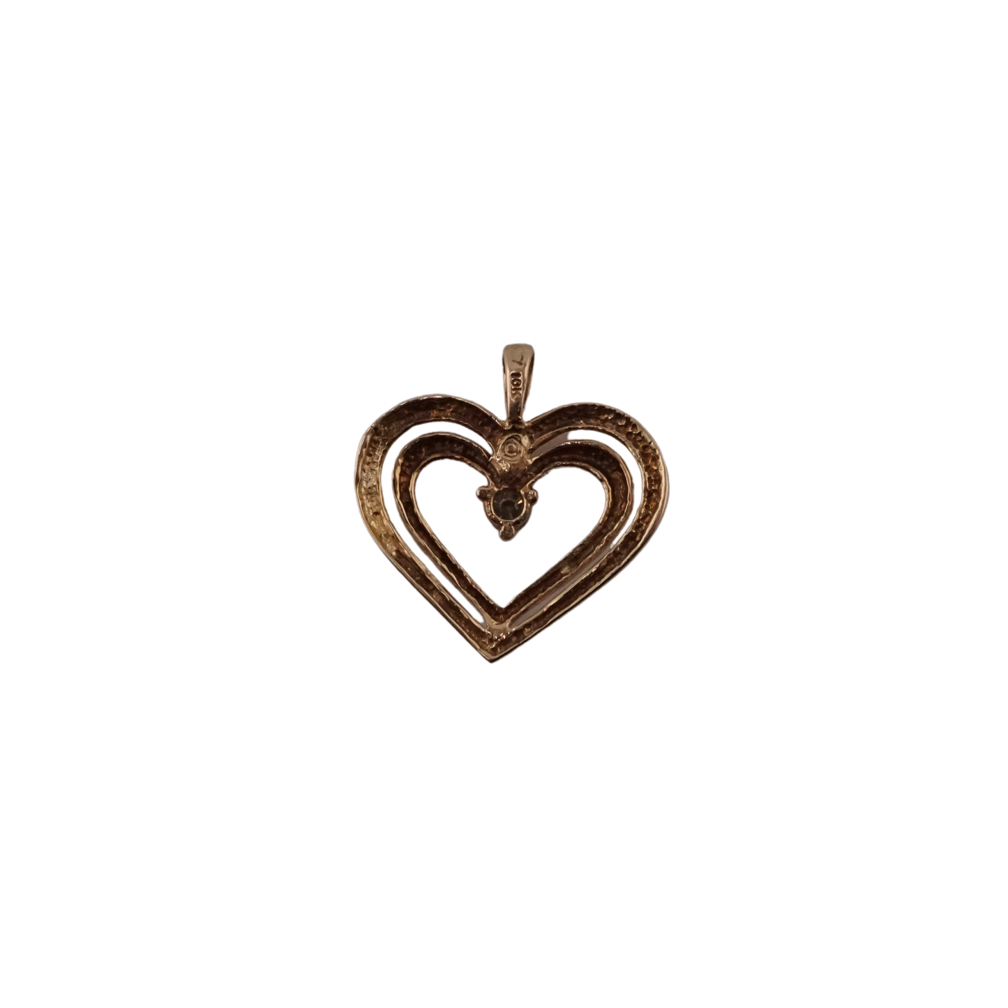 Double Heart with Diamond Charm