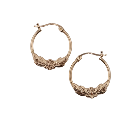 Flower Hoop Earrings