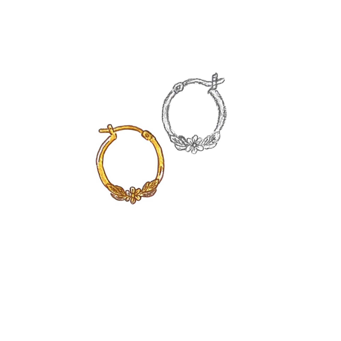 Flower Hoop Earrings
