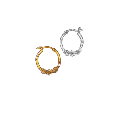 Flower Hoop Earrings