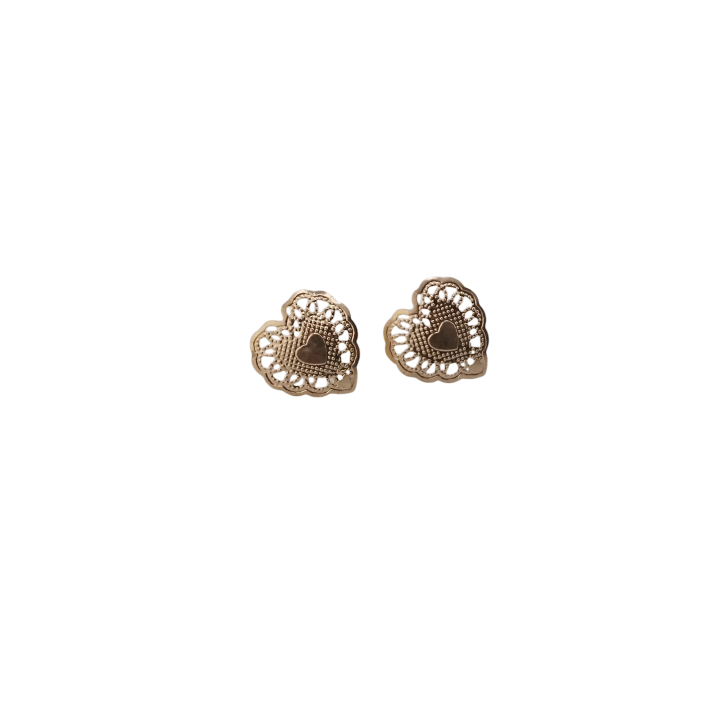 Filigree Heart Stud Earrings