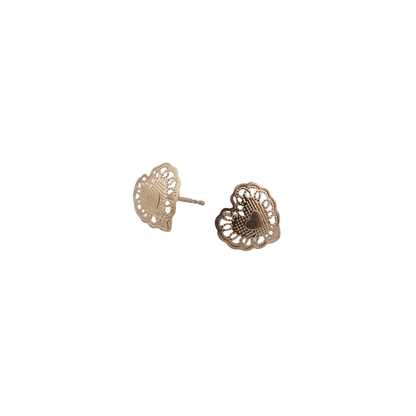 Filigree Heart Stud Earrings