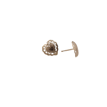 Filigree Heart Stud Earrings
