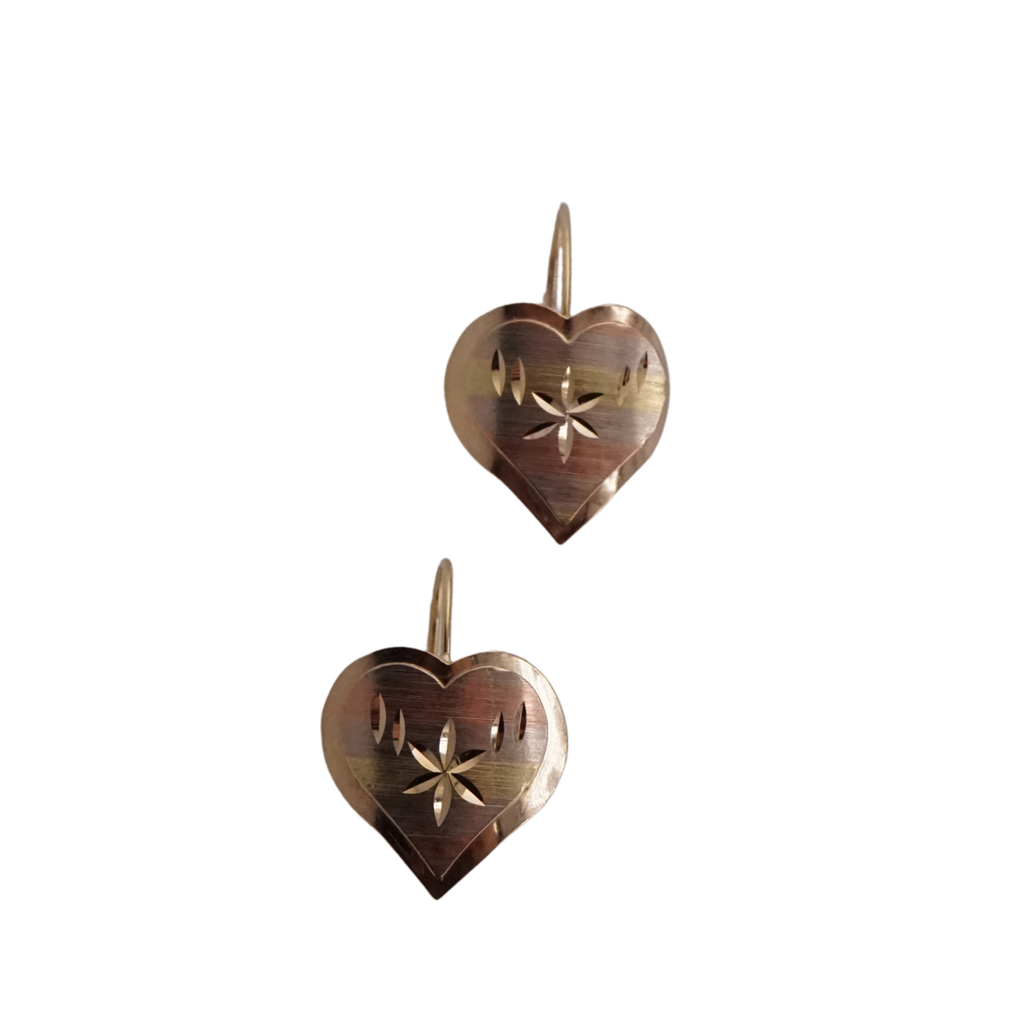 Tri Color Heart Earrings