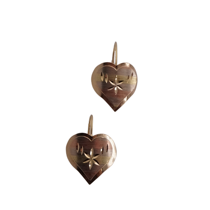 Tri Color Heart Earrings