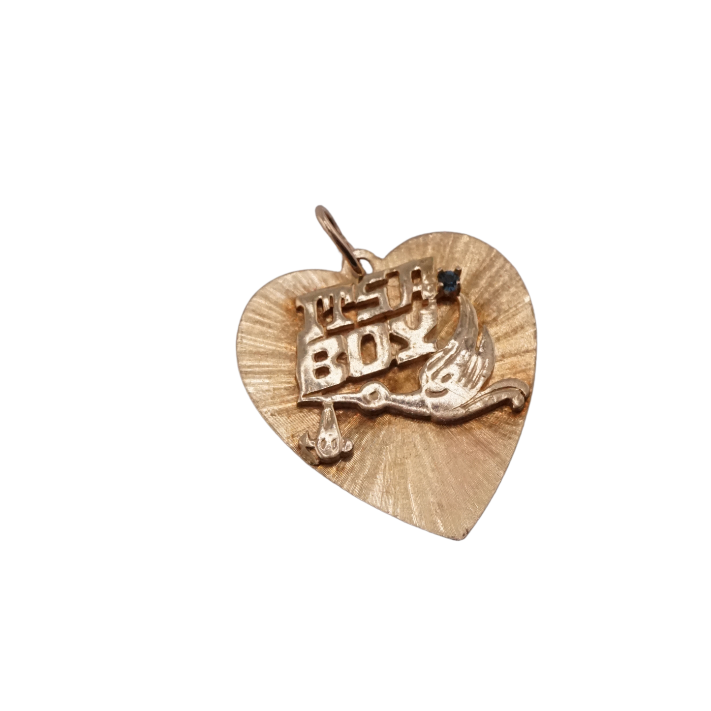 "It's A Boy" Stork Heart Charm