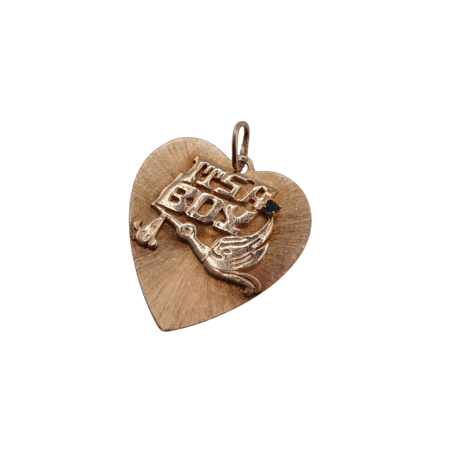 "It's A Boy" Stork Heart Charm