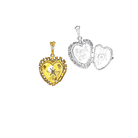 Heart Locket With Diamond Charm