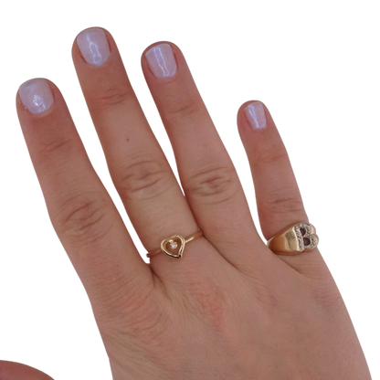 Open Heart with Diamond Ring