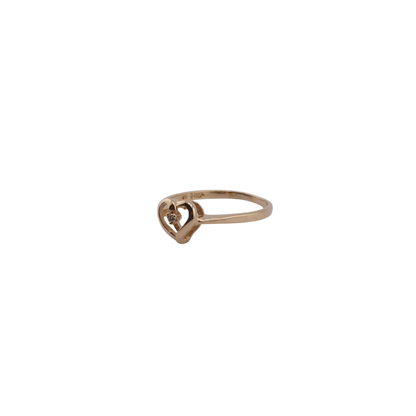 Open Heart with Diamond Ring