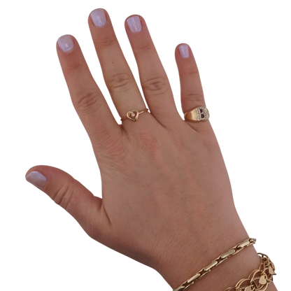 Open Heart with Diamond Ring