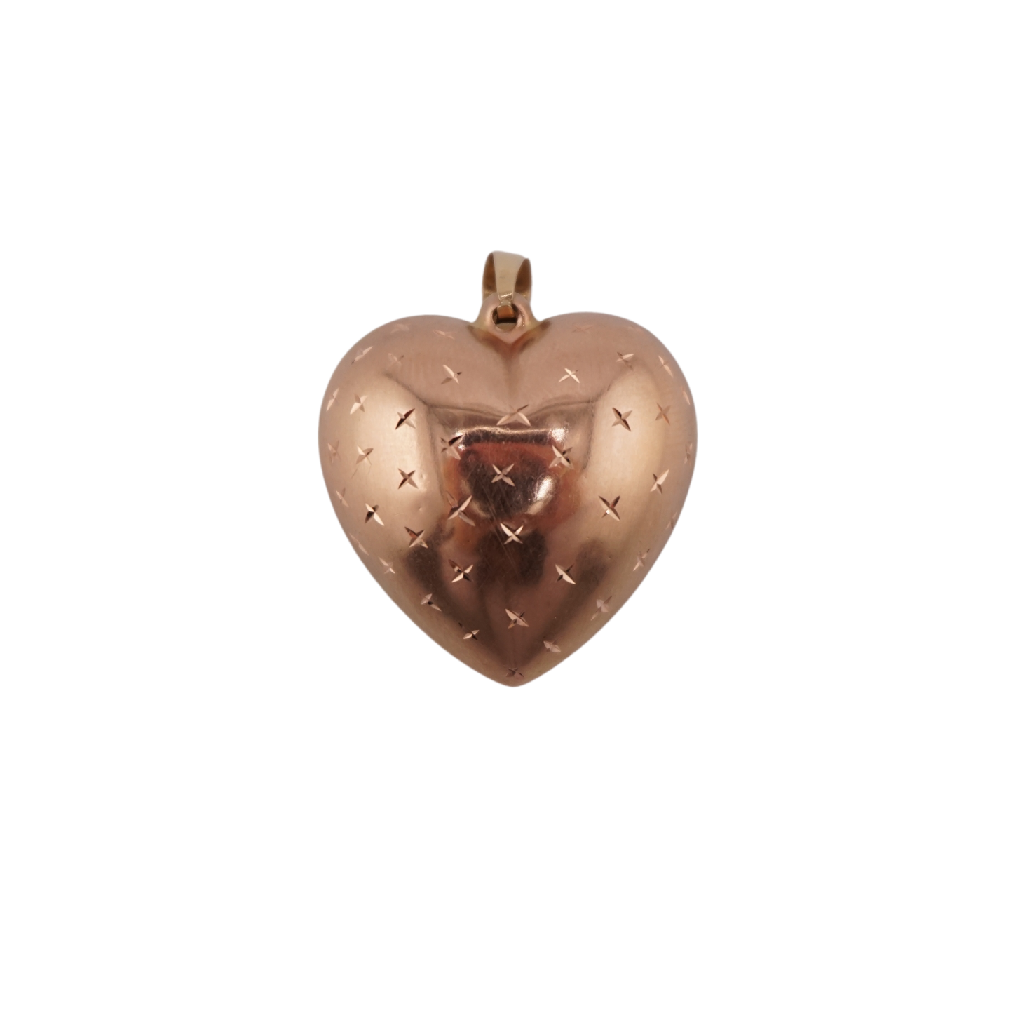 Two Tone Puffy Heart Charm