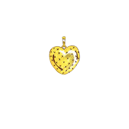 Two Tone Puffy Heart Charm