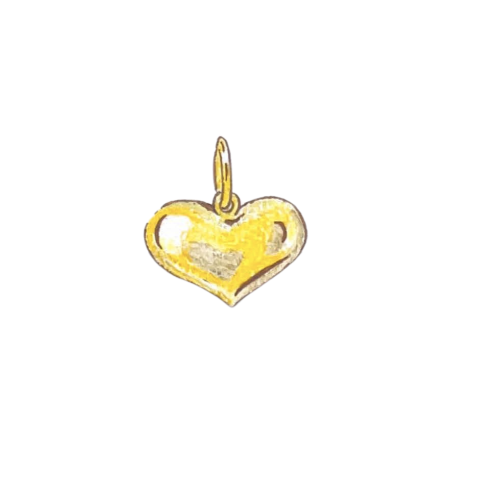 Wide Puffy Heart Charm