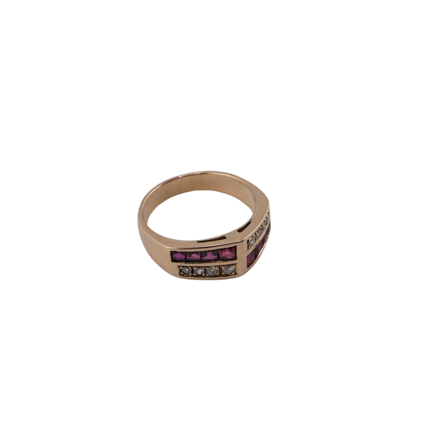 Diamond and Ruby Peak Ring