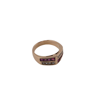 Diamond and Ruby Peak Ring