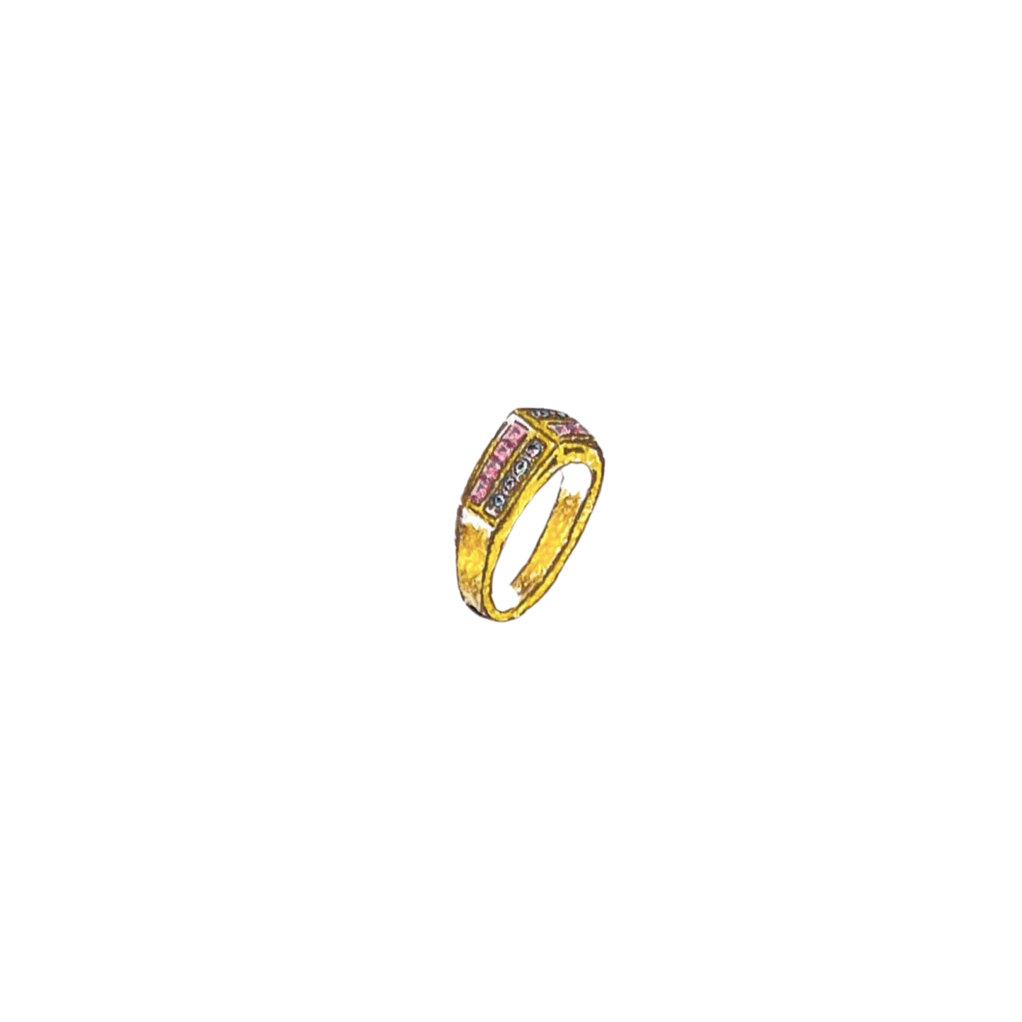 Diamond and Ruby Peak Ring