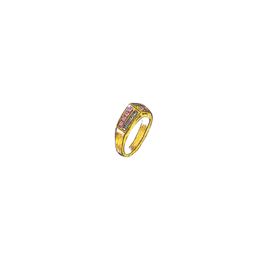 Diamond and Ruby Peak Ring