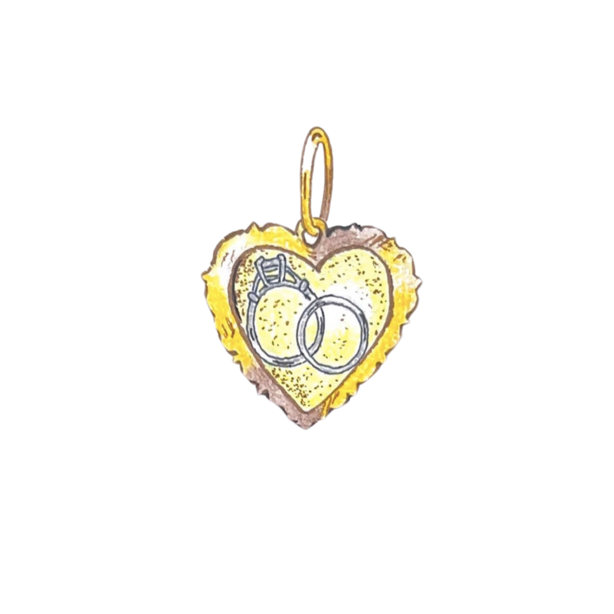 Wedding Bands Heart Charm