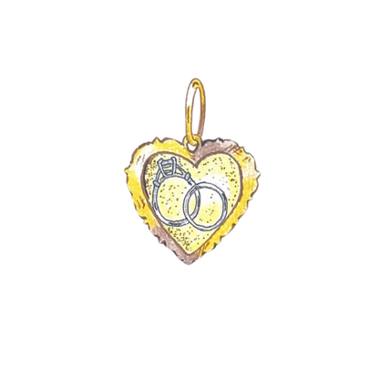 Wedding Bands Heart Charm