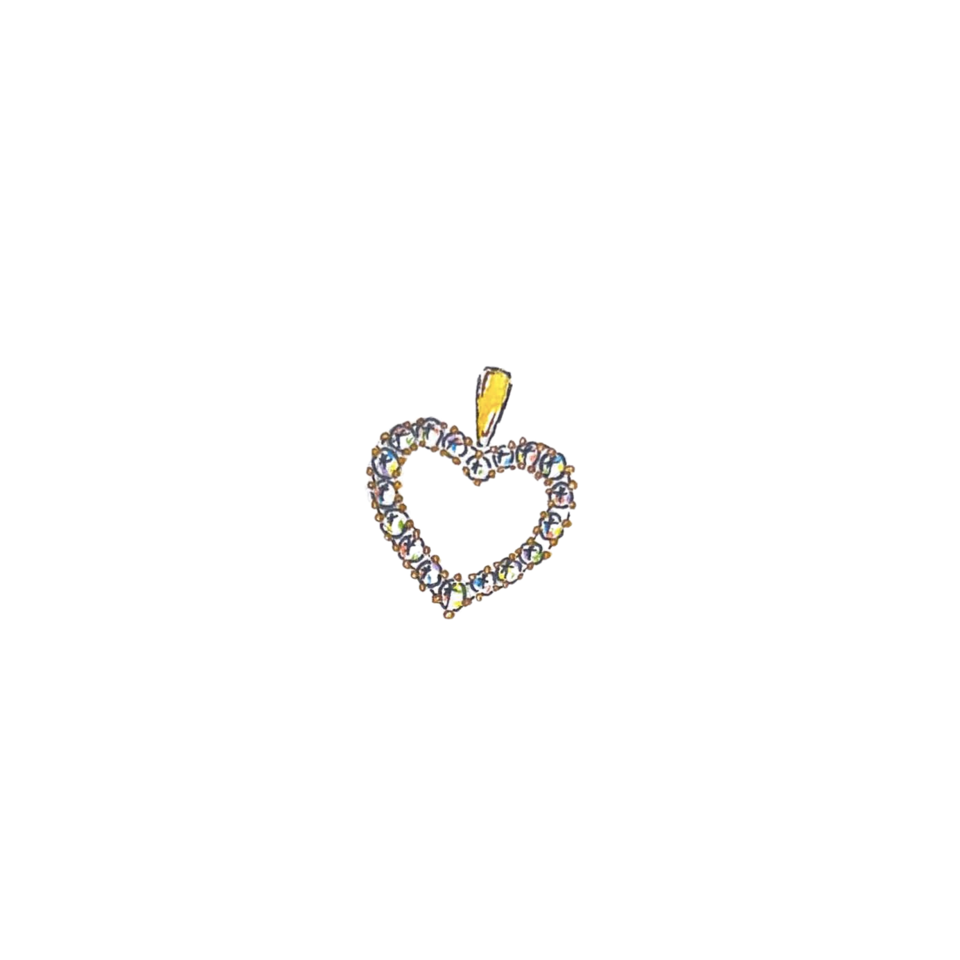 Diamond Open Heart Charm