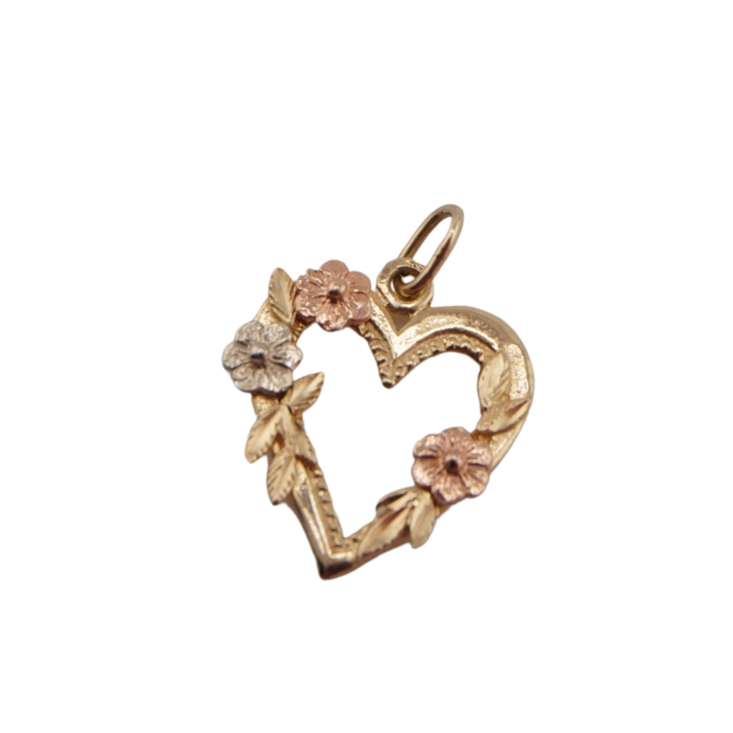 Heart with Flowers Charm